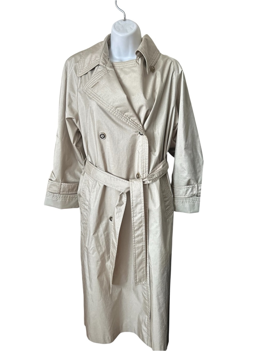 FLEET STREET PETITE, Beige Trench Coat rain with Belt - Sz 6P